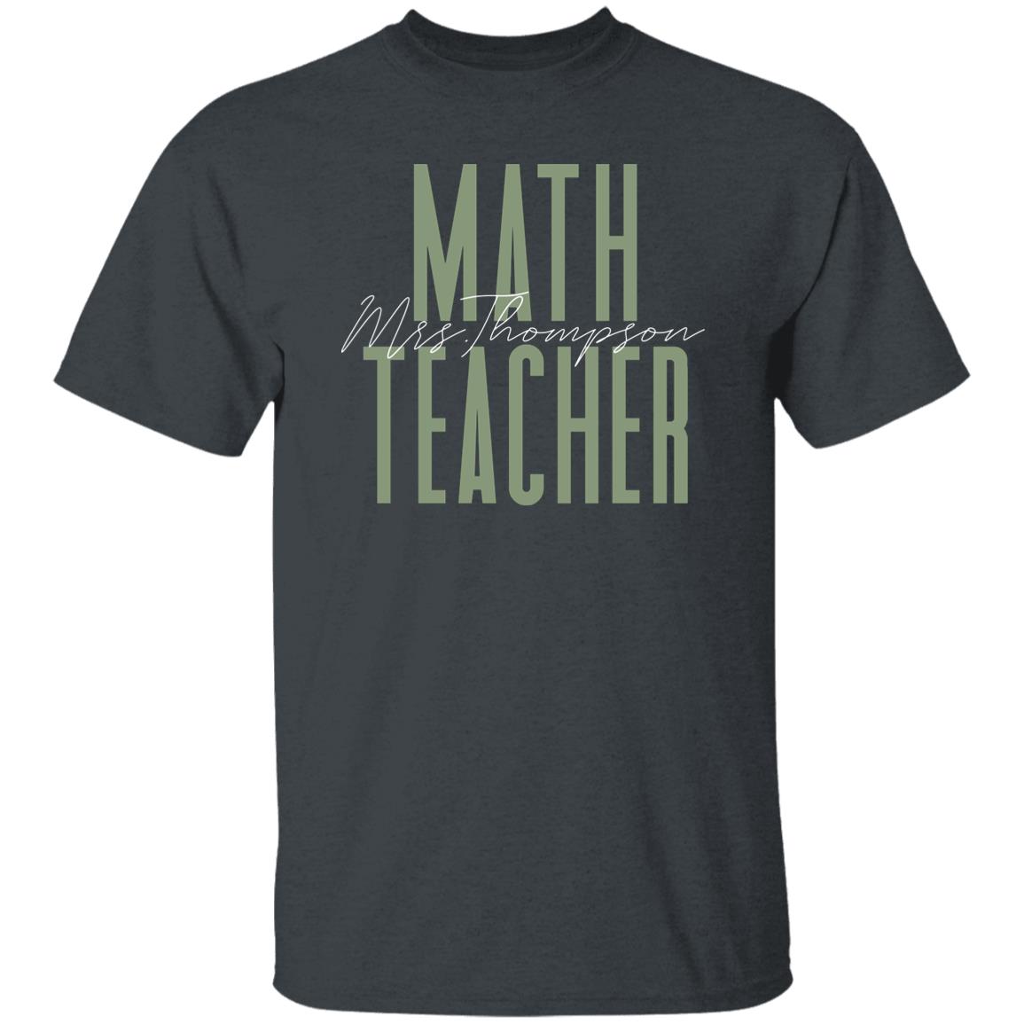 Math teacher T-Shirt gift Mathematics Teacher Customized Unisex tee Black Navy Dark Heather-Family-Gift-Planet