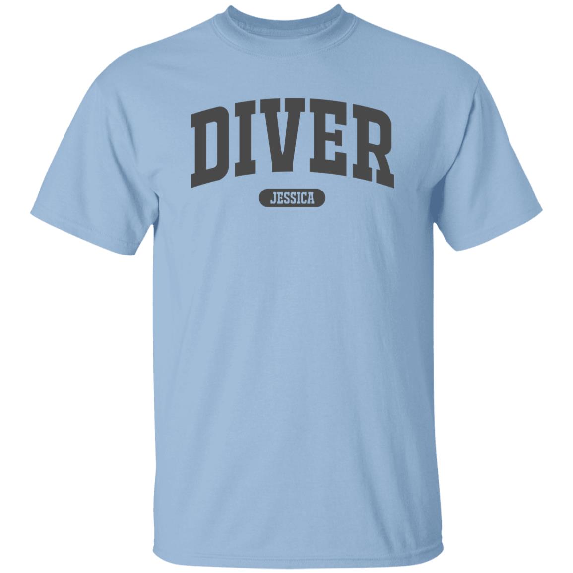 Diver Personalized Unisex T-shirt Custom Scuba diving White Sand Light Blue-Family-Gift-Planet