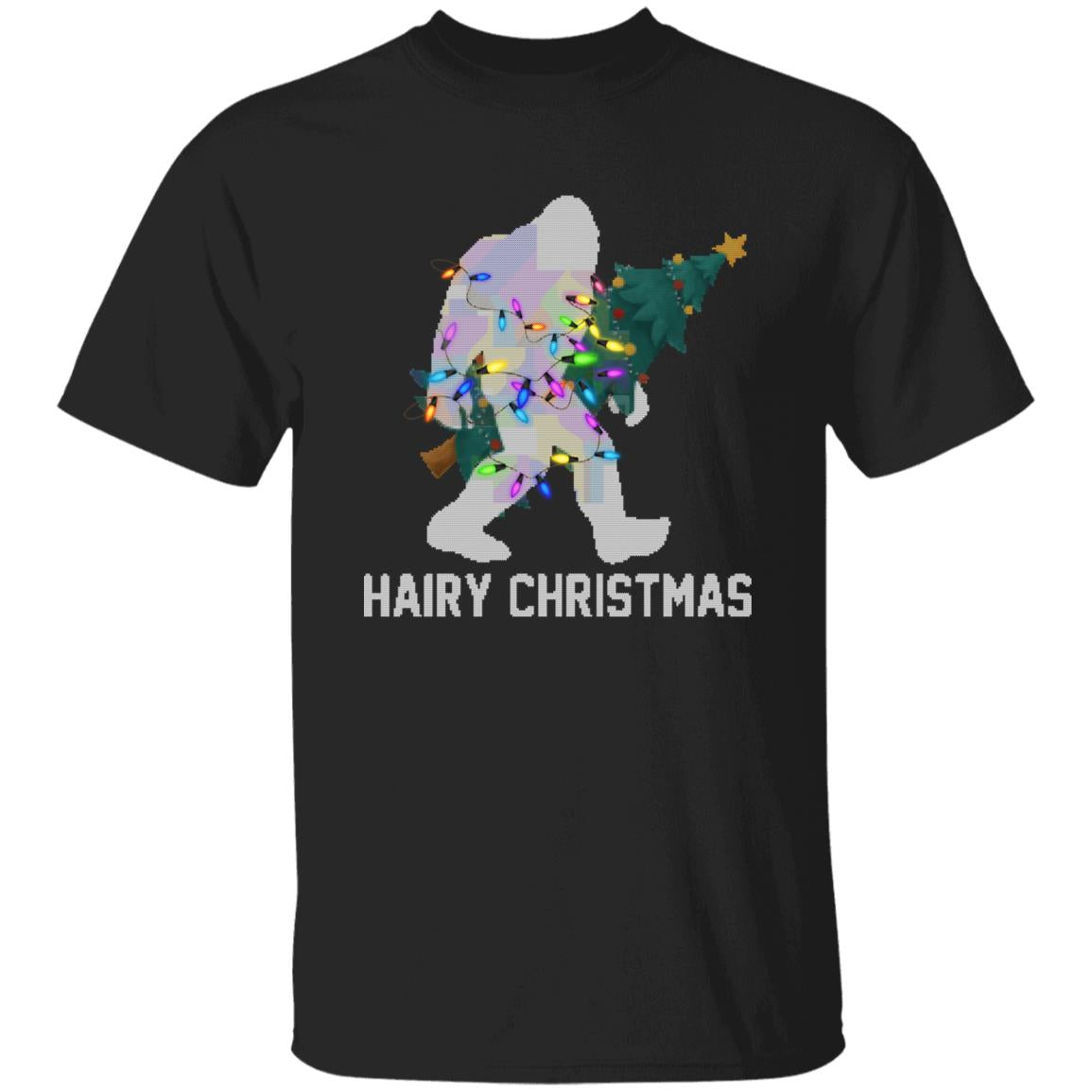 Hairy Christmas Unisex shirt Big foot Holiday tee Black Dark Heather-Family-Gift-Planet