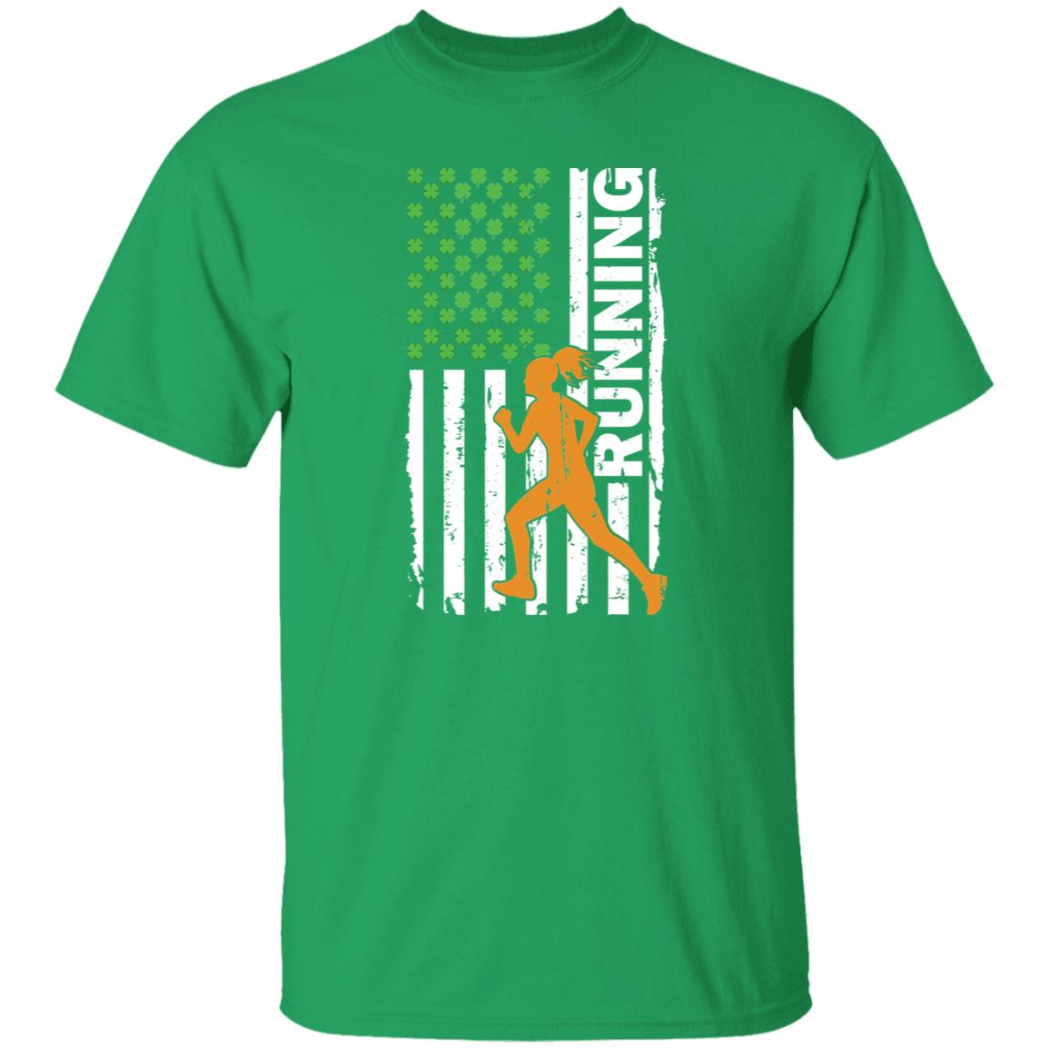 US flag Running Irish St Patrick Day Unisex t-shirt 4XL 5XL 6XL Irish Green-Irish Green-Family-Gift-Planet