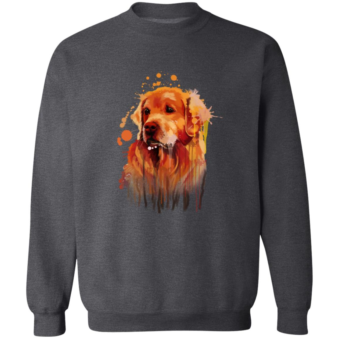 Abstract Golden retriever dog Unisex Crewneck Sweatshirt with expressive splashes-Family-Gift-Planet