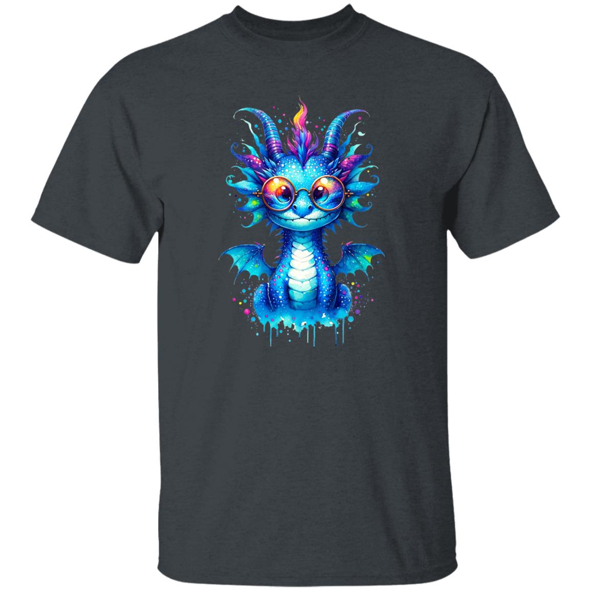 Cool cute Blue dragon 2024 Color Splash Unisex T-shirt Black Navy Dark Heather-Family-Gift-Planet