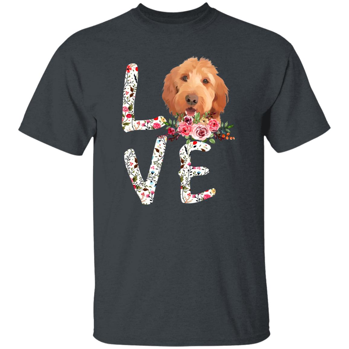 Love Poodle T-Shirt gift Poodle Dog mom Unisex tee Black Navy Dark Heather-Family-Gift-Planet