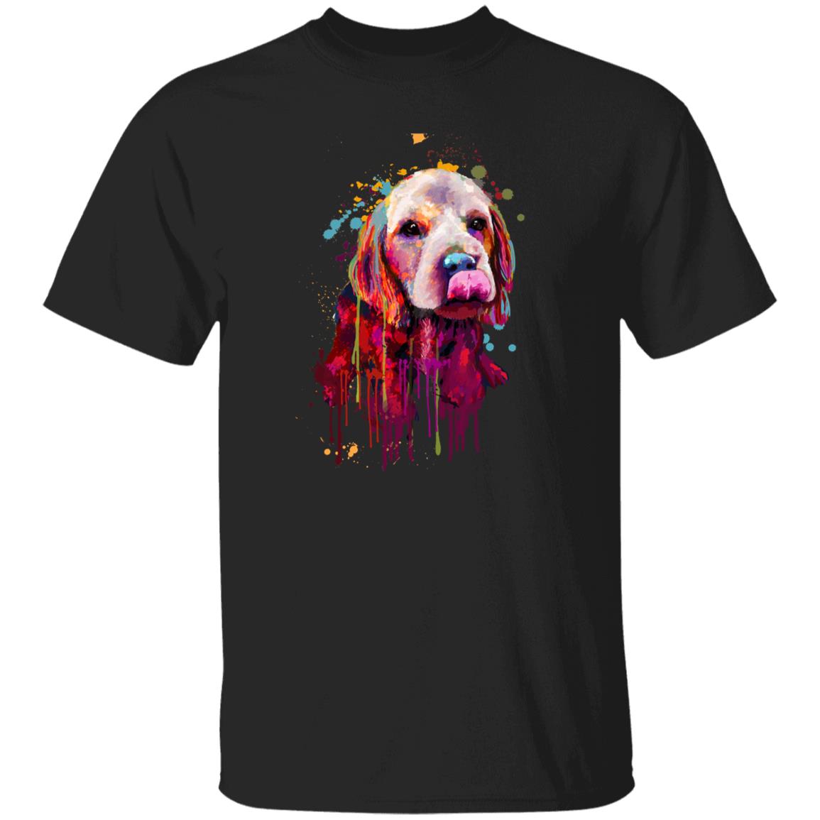 Digital art Cocker Spaniel dog Unisex shirt S-2XL black navy dark heather-Black-Family-Gift-Planet