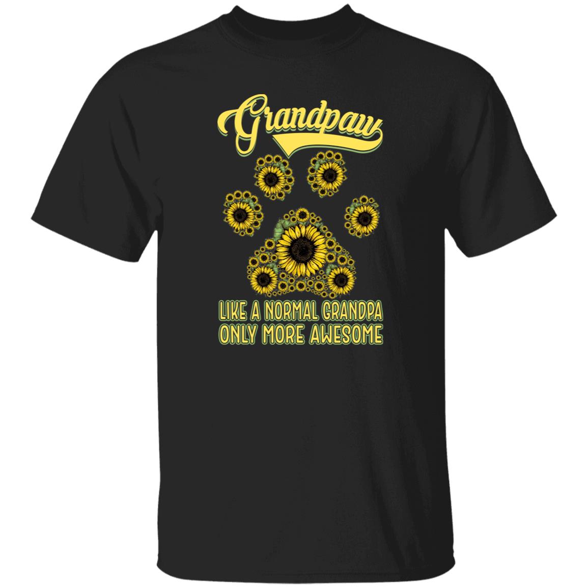 Grandpaw T-Shirt gift Like a normal grandpa but more awsome Unisex tee Black Navy Dark Heather-Black-Family-Gift-Planet