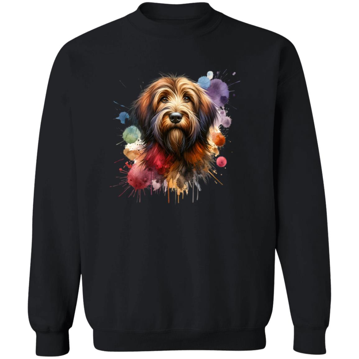 Otterhound Dog mama Color Splash Unisex Sweatshirt Black Navy Dark Heather-Family-Gift-Planet