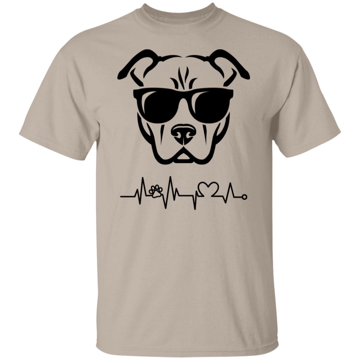 Cool dog heartbeat Unisex shirt dog owner tee White Ash Sand-Family-Gift-Planet