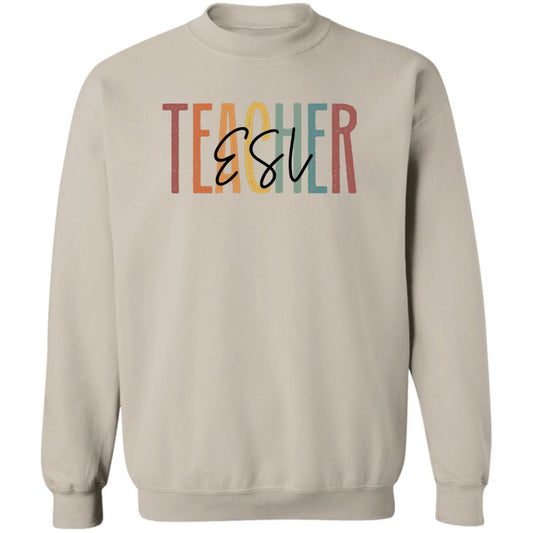 ESL teacher Sweatshirt Crewneck Unisex Gildan Sand Ash S-2XL-Sand-Family-Gift-Planet