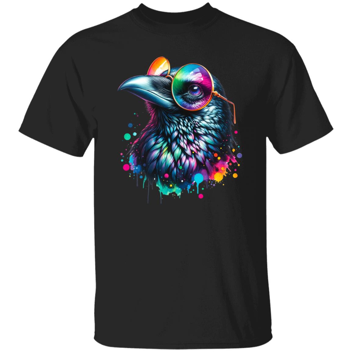 Whimsical raven Color Splash Unisex T-shirt Black Navy Dark Heather-Family-Gift-Planet