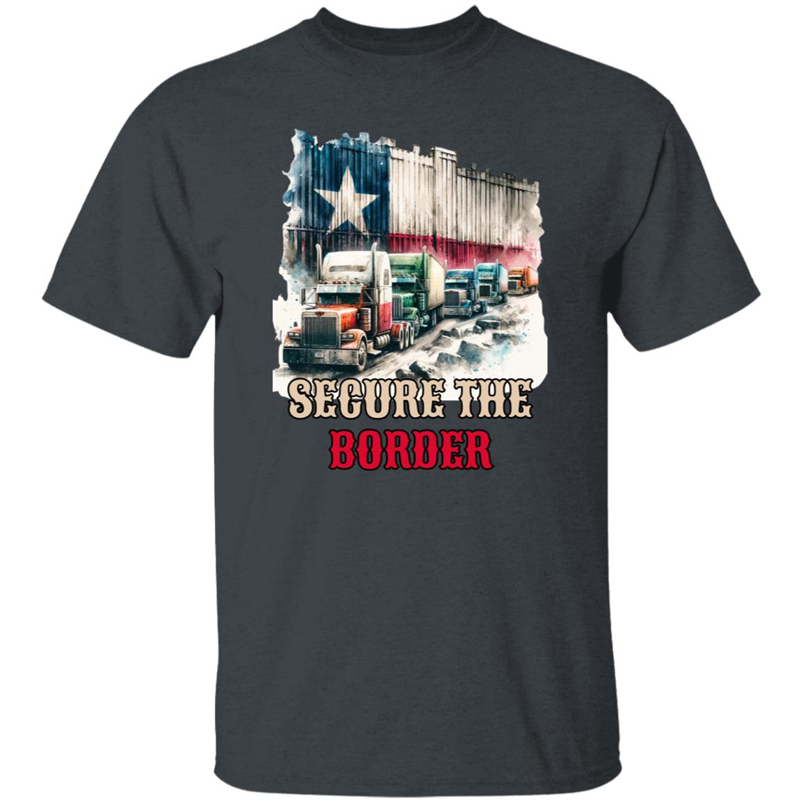 Secure the border Unisex Tshirt border truck Texas black-Family-Gift-Planet