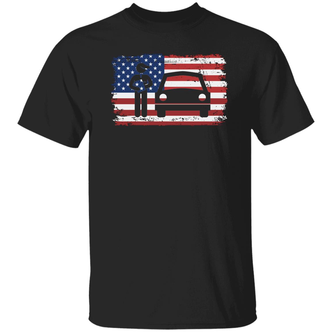 Vehicle mechanic - technician US flag Unisex T-shirt black dark heather-Black-Family-Gift-Planet