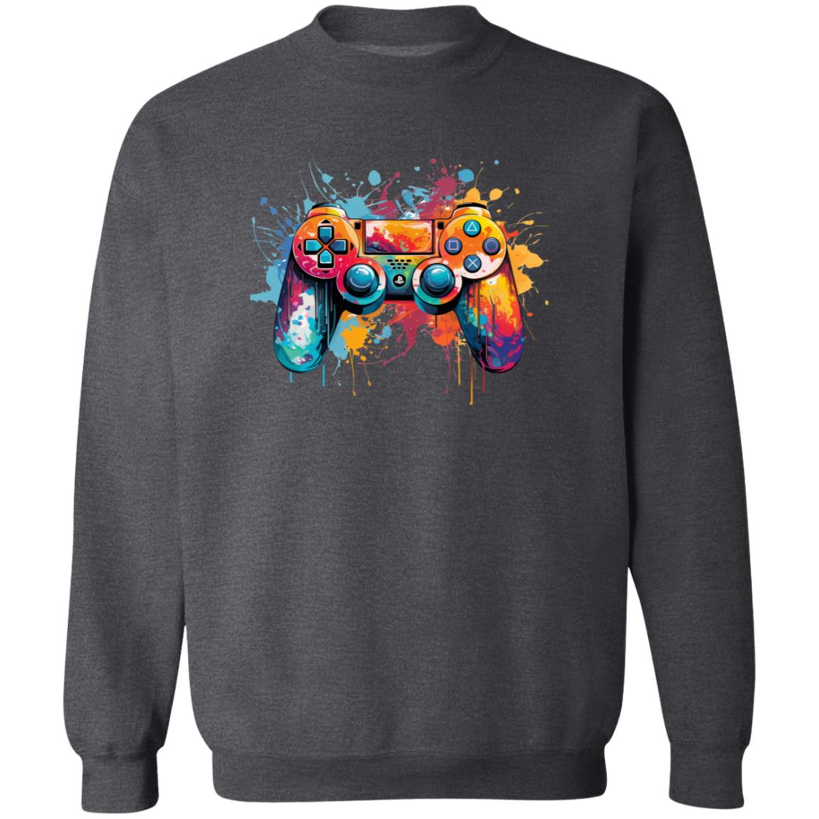 Game console Color Splash Unisex Sweatshirt Black Navy Dark Heather-Family-Gift-Planet