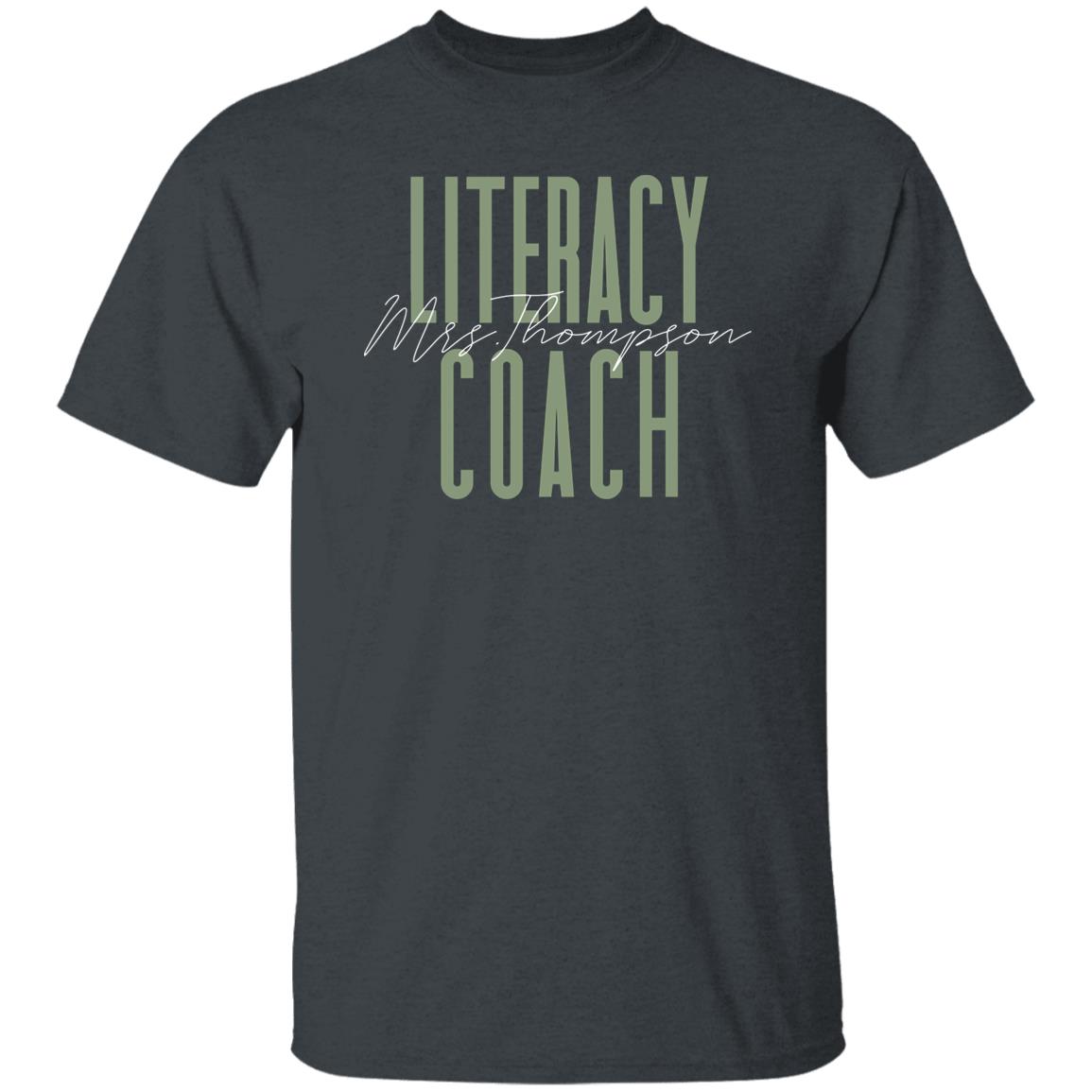 Literacy coach T-Shirt gift Reading Specialist Customized Unisex tee Black Navy Dark Heather-Family-Gift-Planet