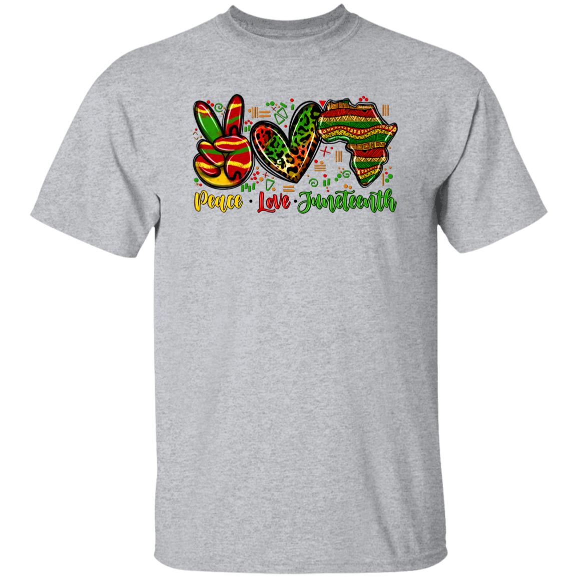 Peace Love Juneteenth T-shirt gift African American month tee-Family-Gift-Planet