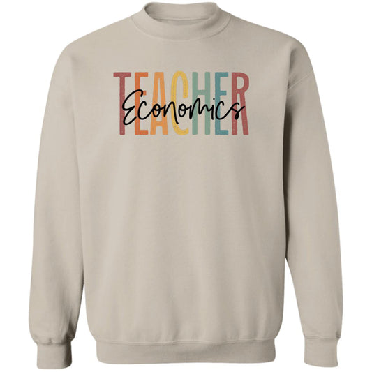 Economics teacher Sweatshirt Crewneck Unisex Gildan Sand Ash S-2XL-Sand-Family-Gift-Planet