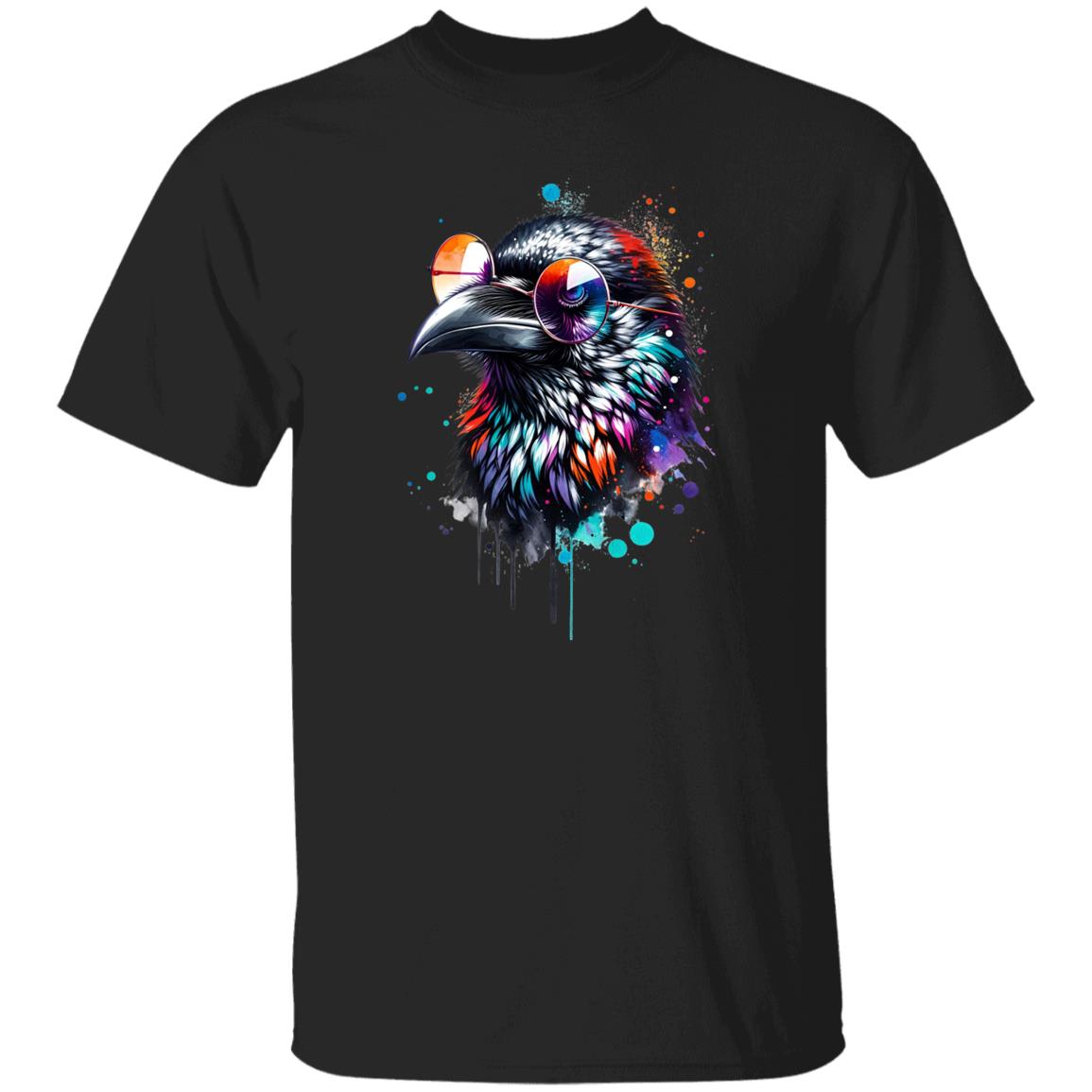 Cool Raven Color Splash Unisex T-shirt Black Navy Dark Heather-Family-Gift-Planet