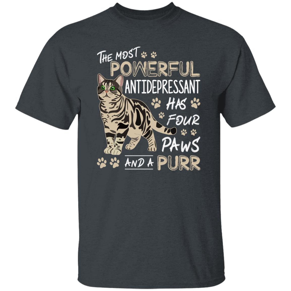 The most powerful antidepressant has four paws Unisex shirt Black Dark Heather-Family-Gift-Planet