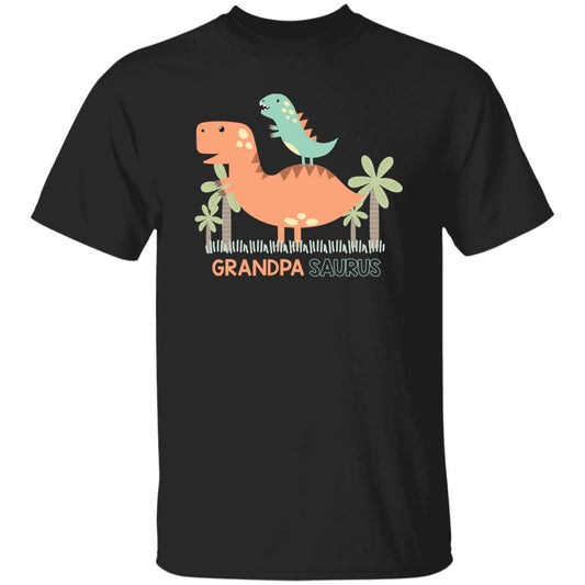 Grandpa Saurus Unisex T-shirt gift grandfather dinosaur tee black dark heather-Family-Gift-Planet