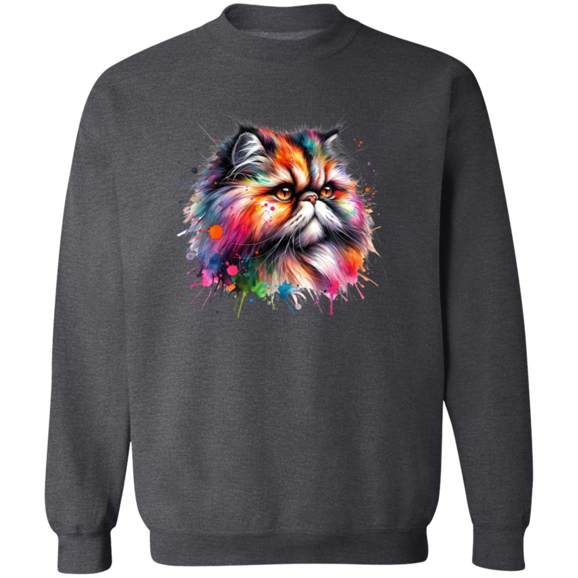 Persian Cat Mama Color Splash Unisex Sweatshirt Black Navy Dark Heather-Family-Gift-Planet