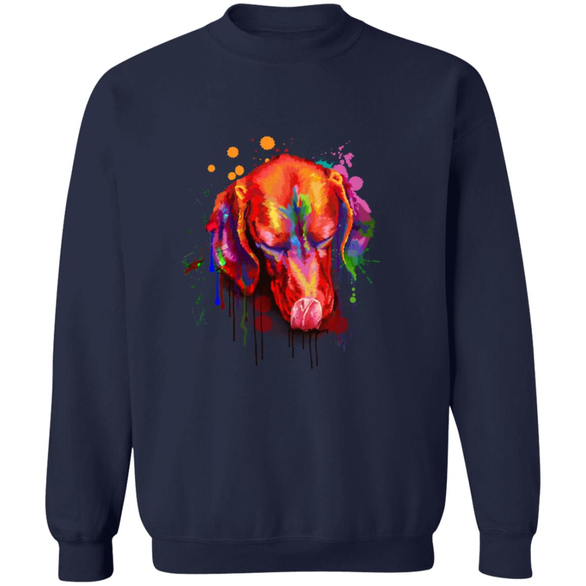 Cool Vibrant digital Vizsla dog Unisex Crewneck Sweatshirt-Family-Gift-Planet