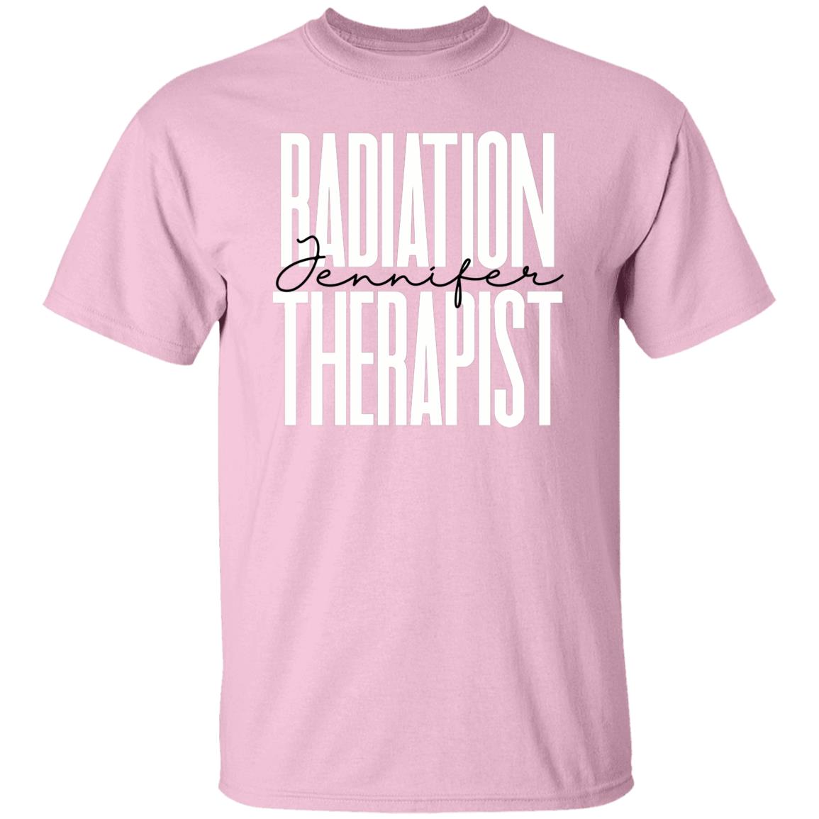 Personalized radiation therapist T-shirt gift Custom name Rad therapy tech Unisex Tee Sand Pink Light Blue-Family-Gift-Planet