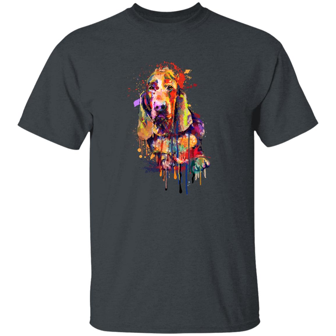 Watercolor Art Basset Hound dog Unisex shirt S-2XL black navy dark heather-Dark Heather-Family-Gift-Planet