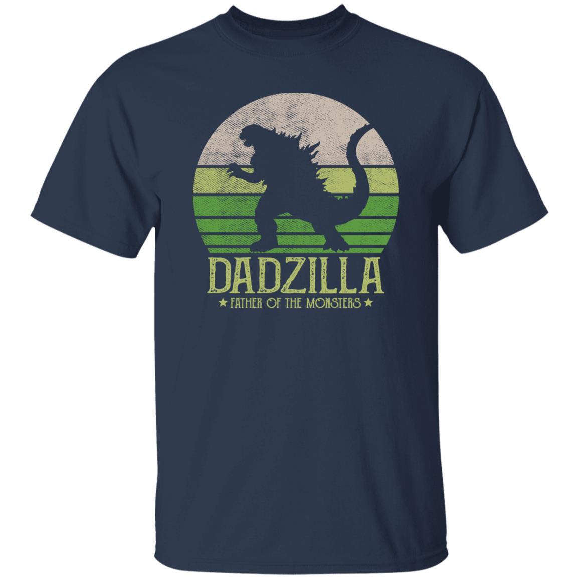 Dadzilla father of the monsters shirt funny dad tee black navy dark heather-Navy-Family-Gift-Planet