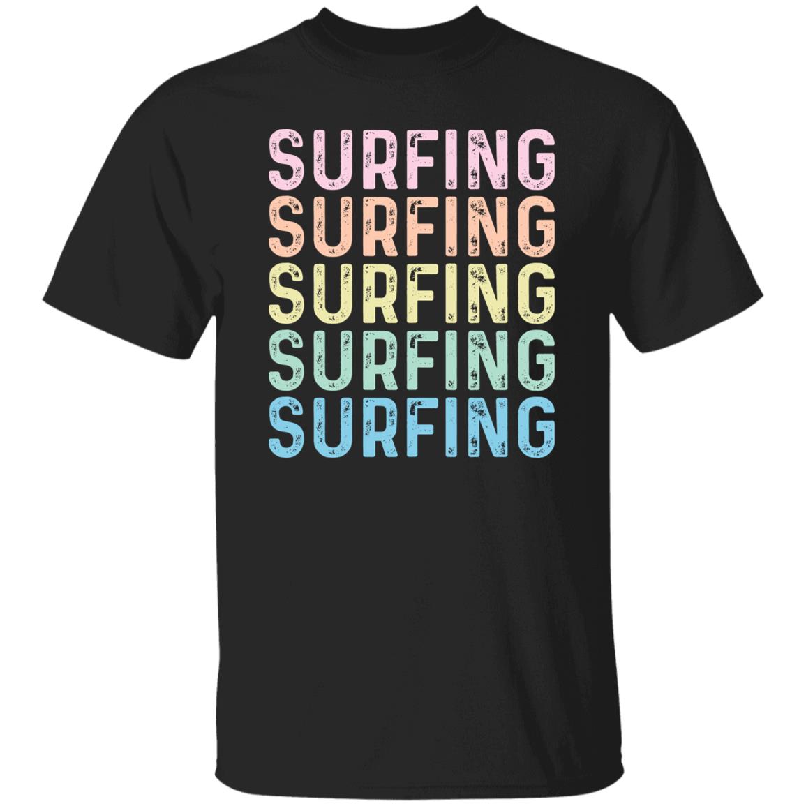 Surfing Unisex Shirt, Surfer tee Black S-2XL-Black-Family-Gift-Planet