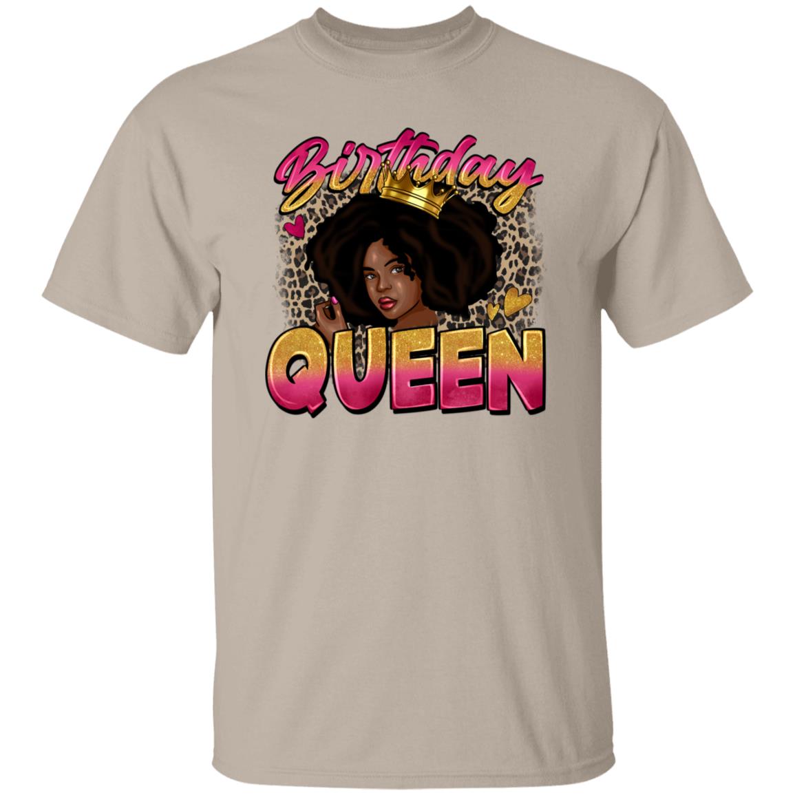 Birthday Queen T-Shirt Birthday party queen leopard skin Unisex tee Sand White Sport Grey-Family-Gift-Planet