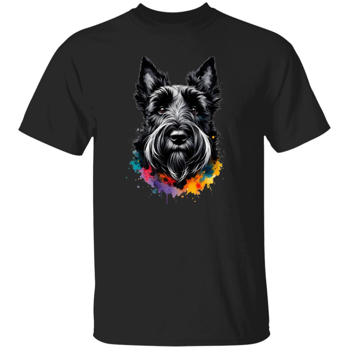 Scottish Terrier dog mama Color Splash Unisex T-shirt Black Navy Dark Heather-Family-Gift-Planet