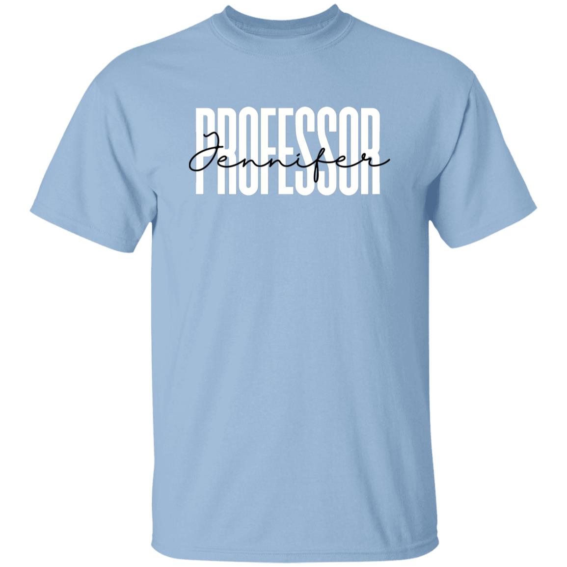 Personalized professor T-shirt gift Custom name University College professor Unisex Tee Sand Pink Light Blue-Family-Gift-Planet