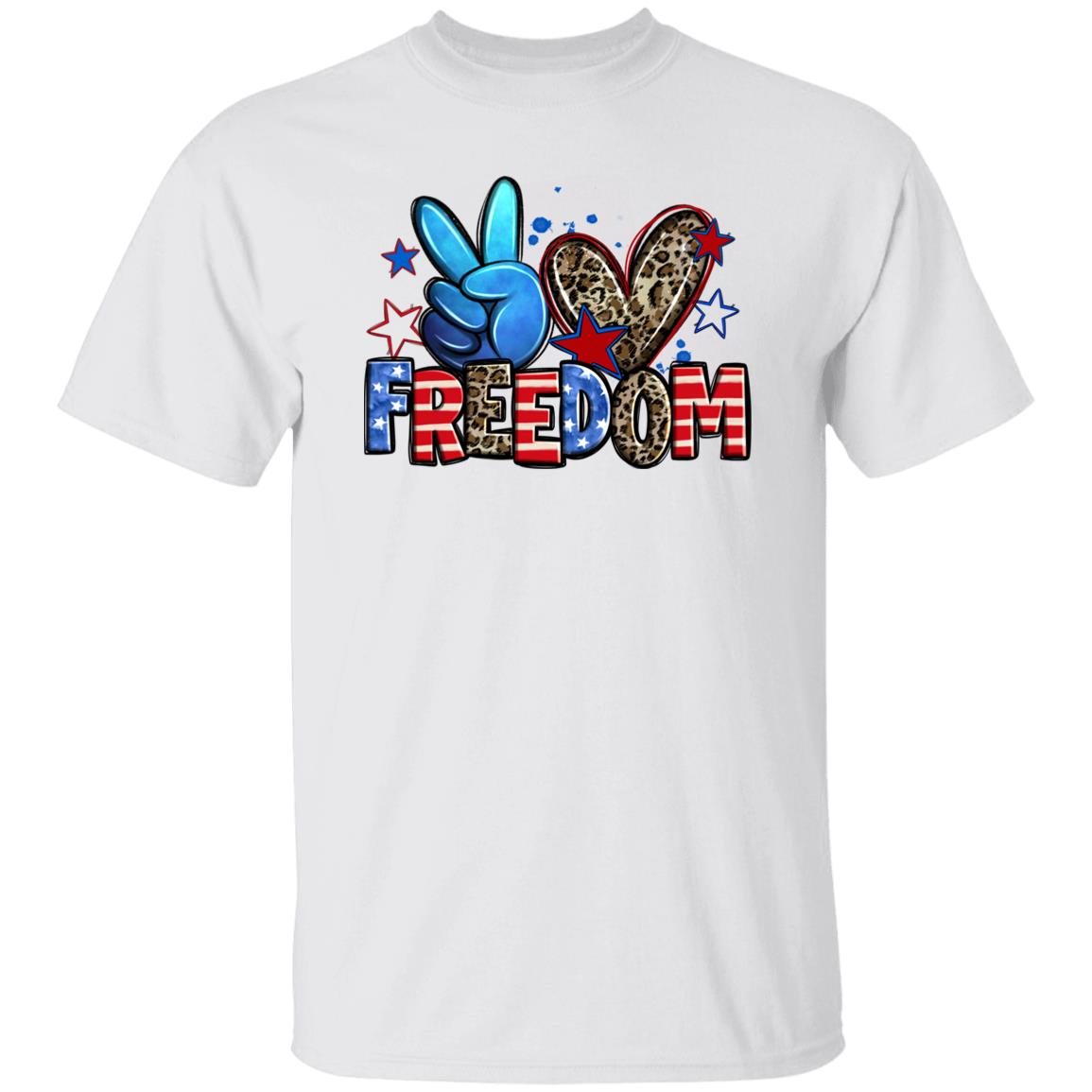 Peace Love Freedom T-shirt gift America Independence Day July 4th tee-Family-Gift-Planet