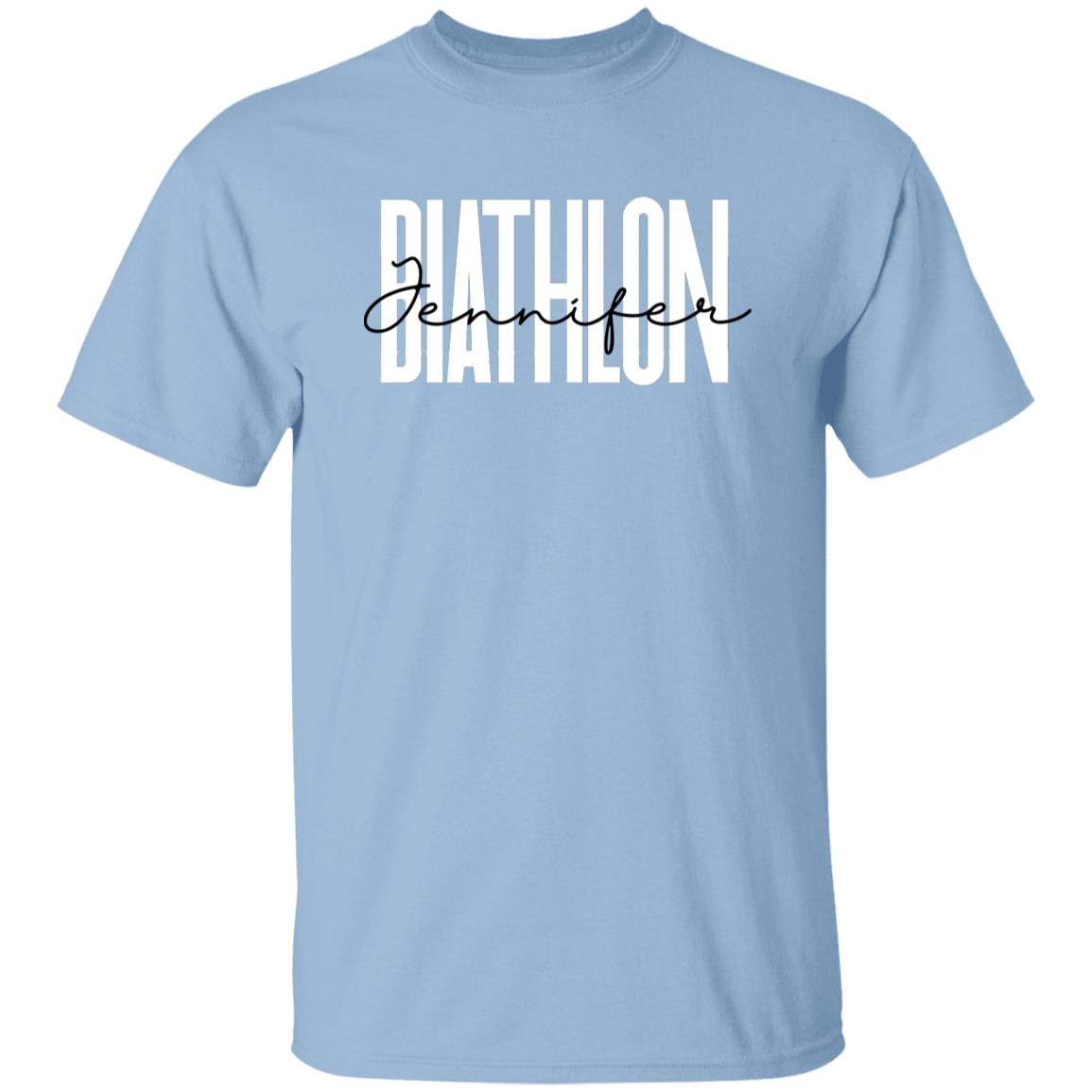 Personalized Biathlon Unisex T-shirt Custom name winter sport Sand Blue Pink-Family-Gift-Planet