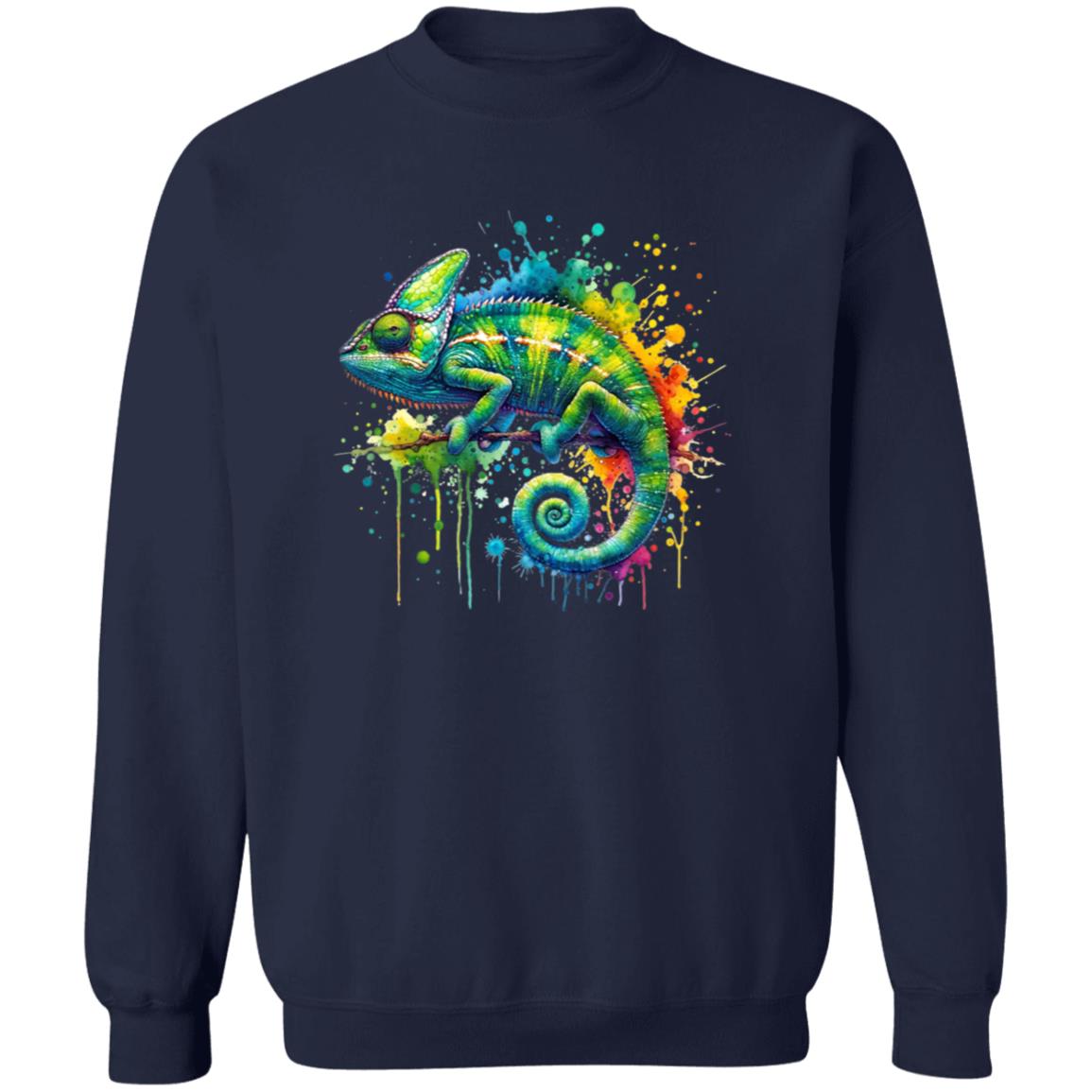 Chameleon Mama Color Splash Unisex Sweatshirt Black Navy Dark Heather-Family-Gift-Planet