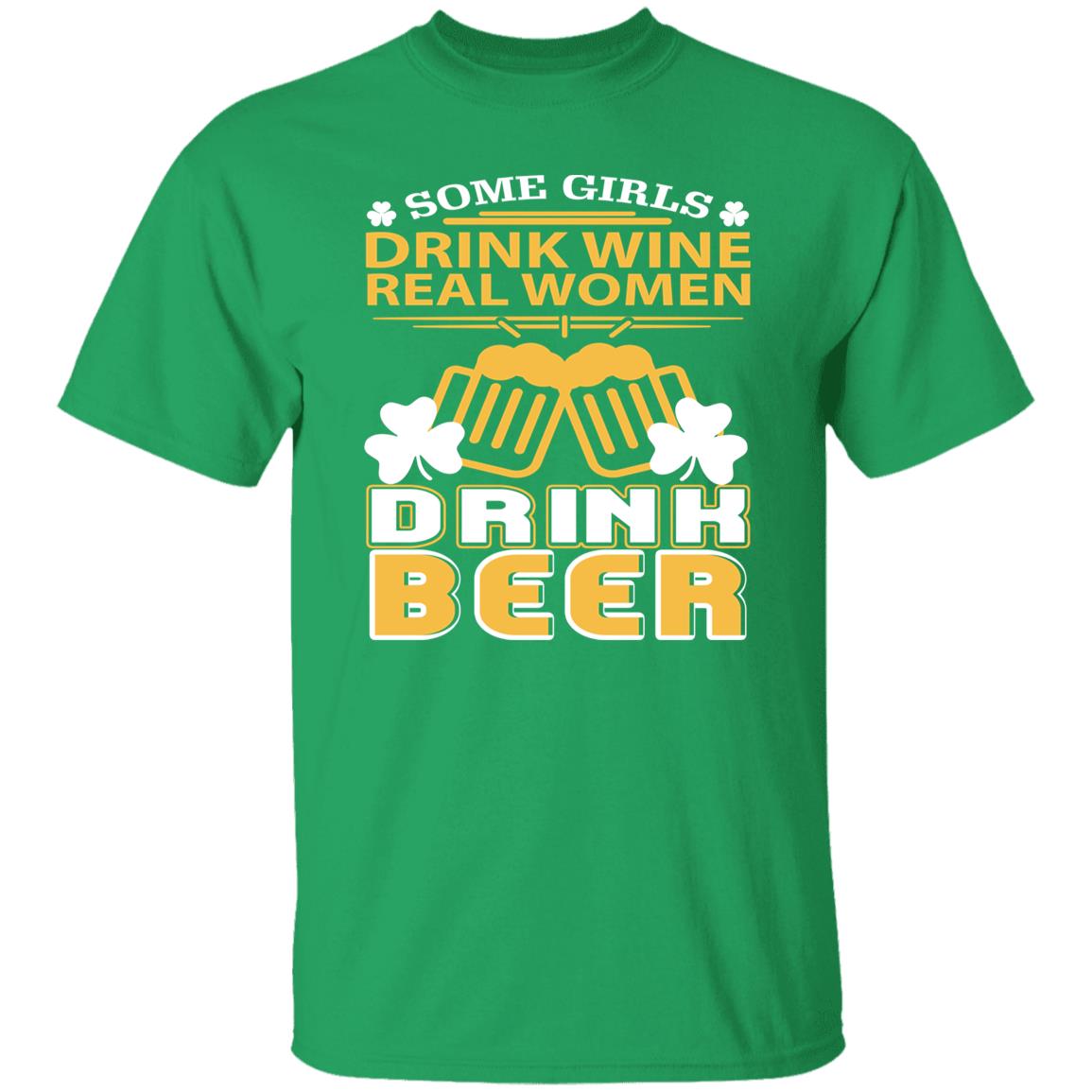 Real woman drink beer St Patrick Day Unisex t-shirt 4XL 5XL 6XL Irish Green-Irish Green-Family-Gift-Planet