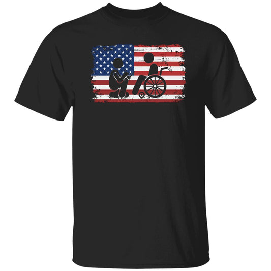 Social worker US flag Unisex T-shirt American social work tee black dark heather-Black-Family-Gift-Planet