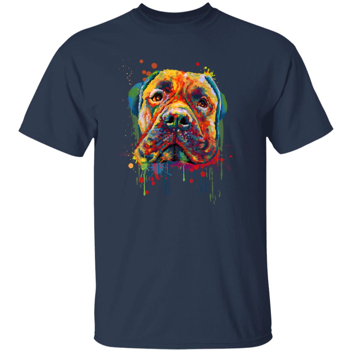 Watercolor Bullmastiff dog Unisex shirt S-2XL black navy dark heather-Navy-Family-Gift-Planet