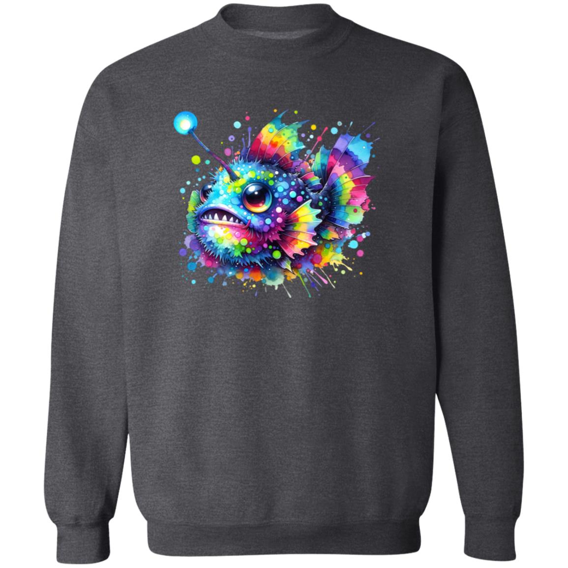 Anglerfish lover Color Splash Unisex Sweatshirt Black Navy Dark Heather-Family-Gift-Planet