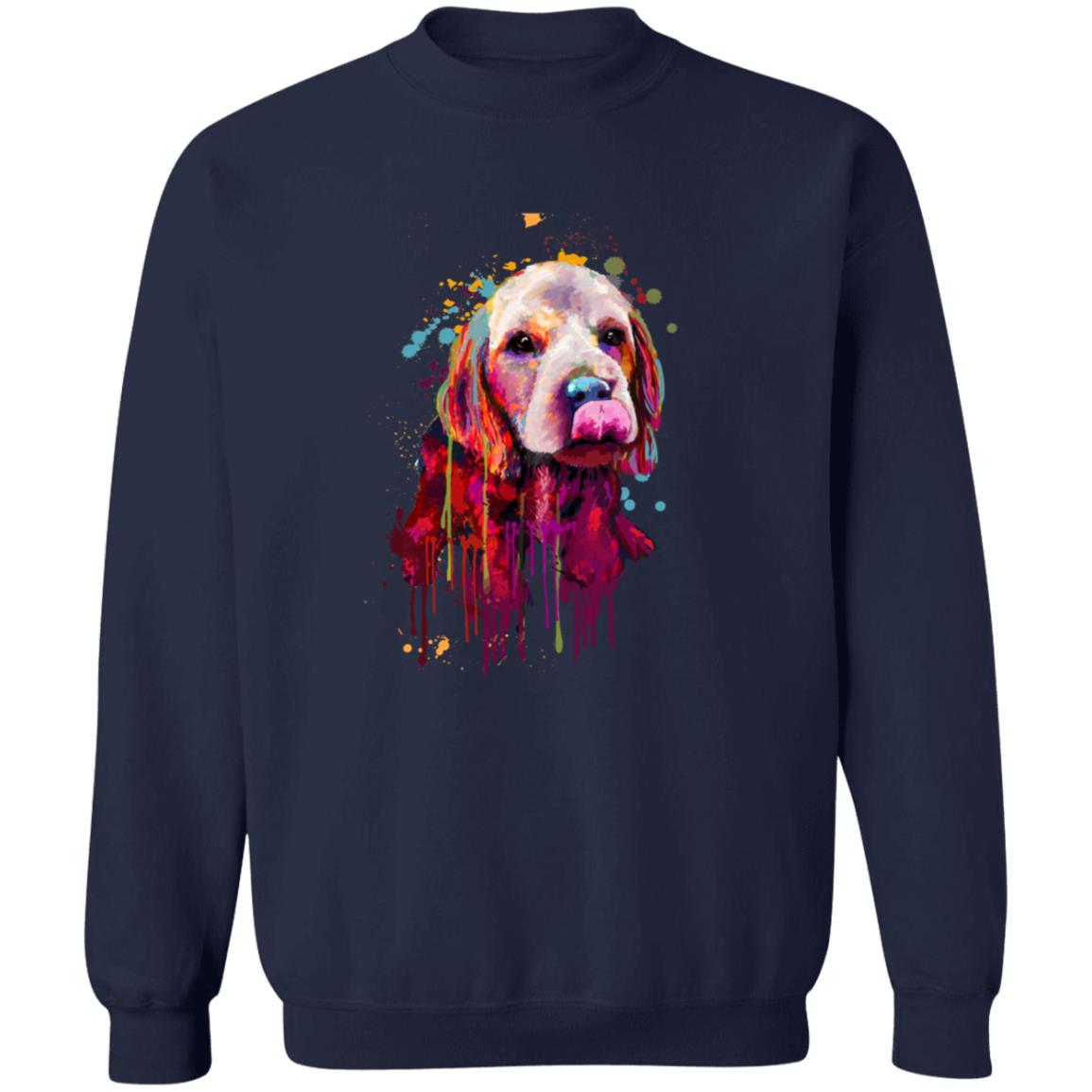 Splash color Cocker Spaniel dog Unisex Crewneck Sweatshirt Abstract pet design-Family-Gift-Planet