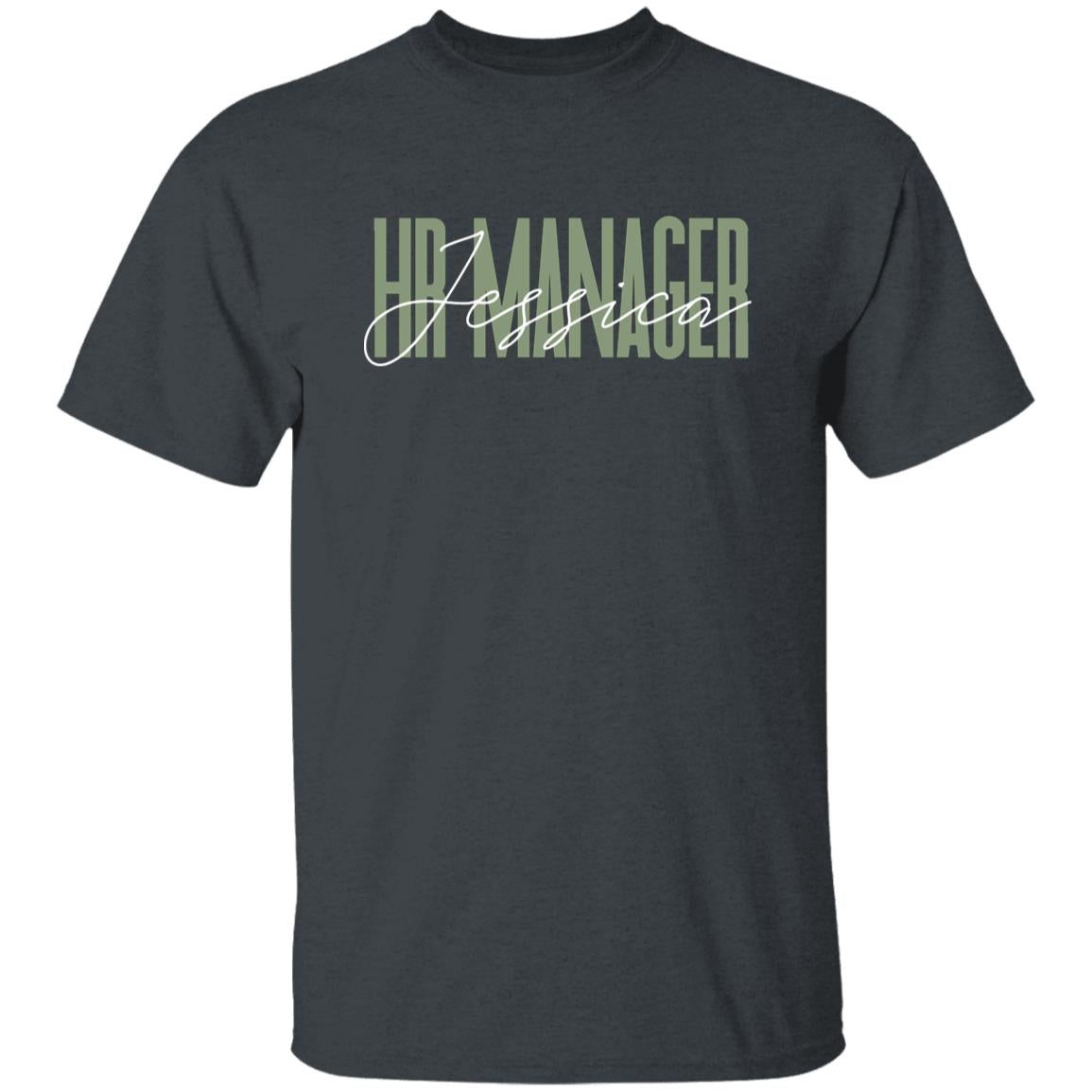 HR manager T-Shirt gift Human Resources Customized Unisex tee Black Navy Dark Heather-Family-Gift-Planet