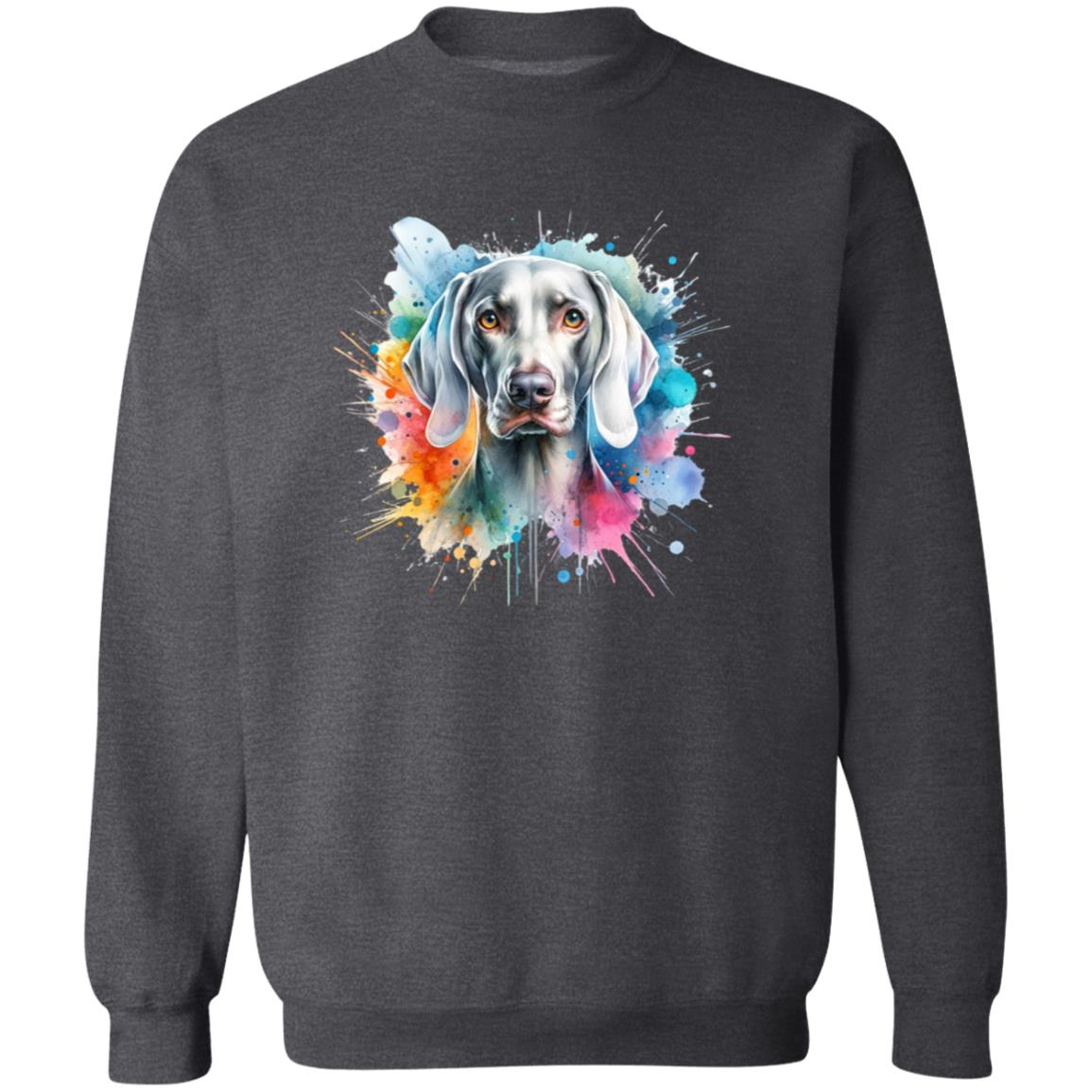 Weimaraner Dog mama Color Splash Unisex Sweatshirt Black Navy Dark Heather-Family-Gift-Planet