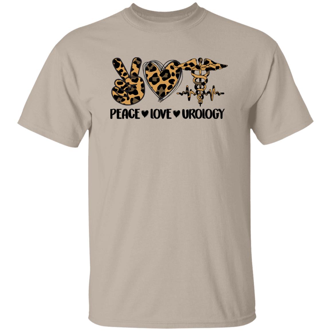 Peace Love Urology T-Shirt Leopard skin Urology nurse Urology Squad Unisex Tee Sand White Sport Grey-Family-Gift-Planet