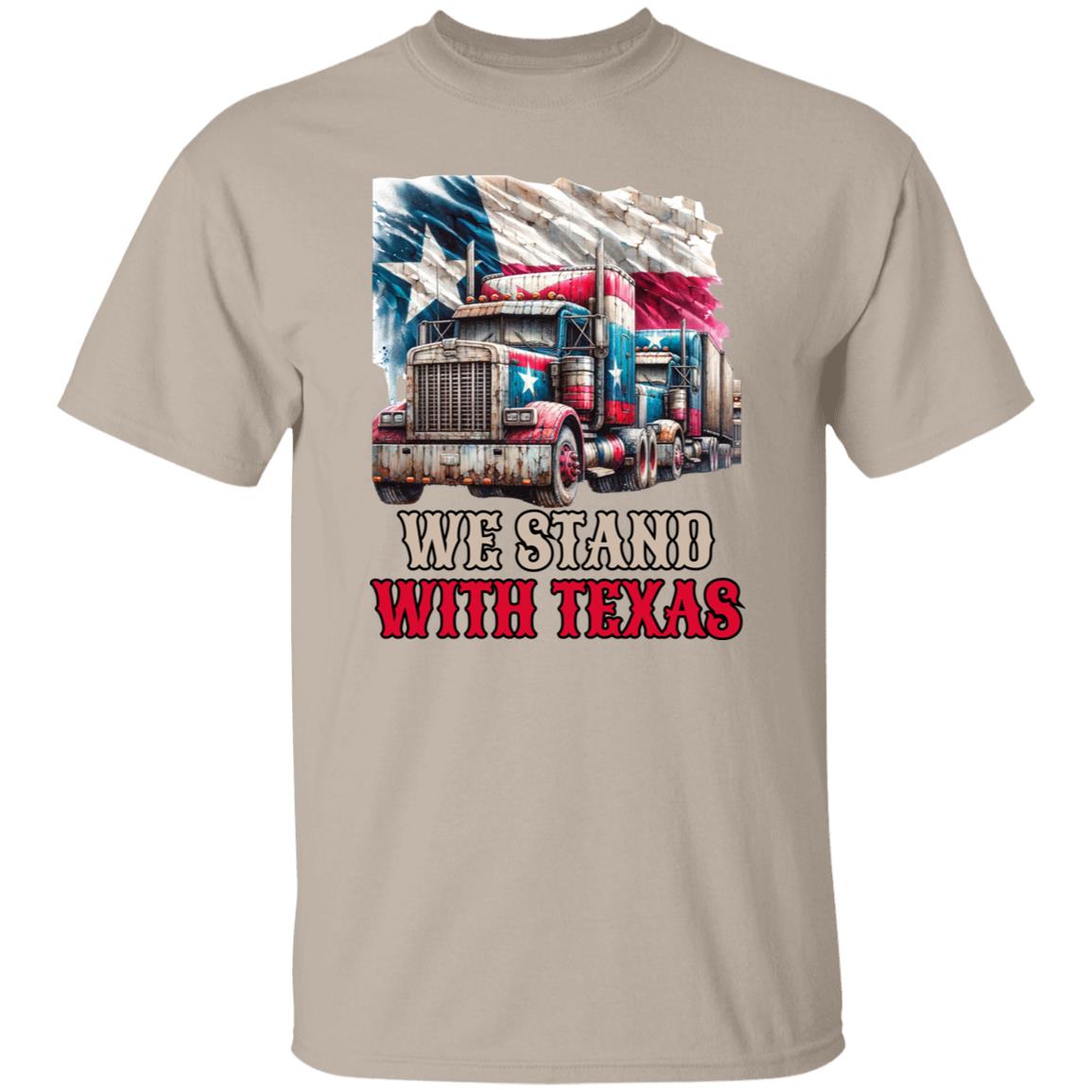 We stand with Texas Unisex Tshirt border truck Texas black-Family-Gift-Planet