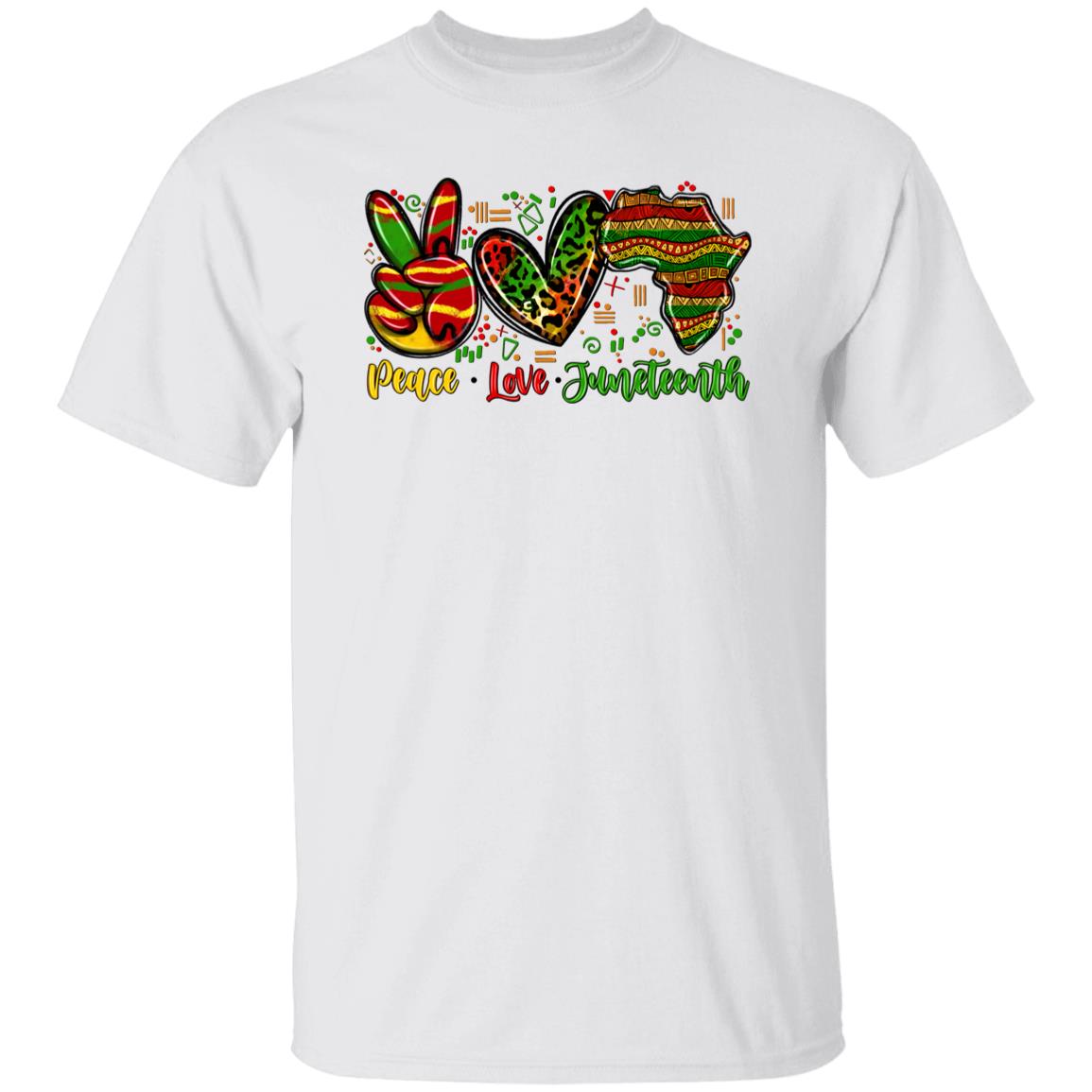 Peace Love Juneteenth T-shirt gift African American month tee-Family-Gift-Planet