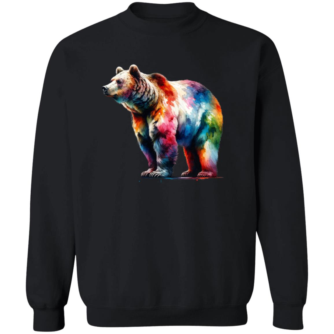 Colorful Grizzly Unisex Sweatshirt Black Navy Dark Heather-Family-Gift-Planet