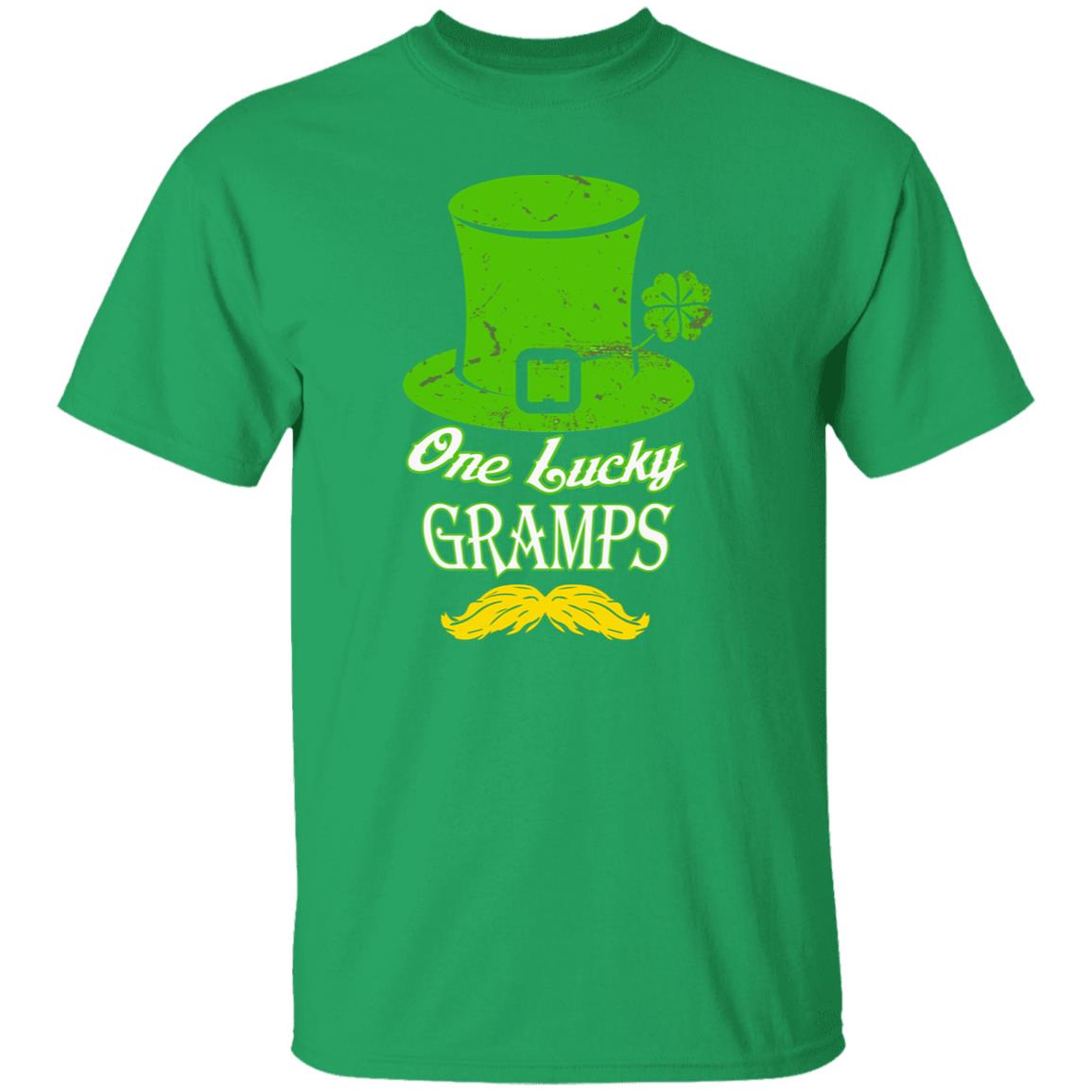 One Lucky Gramps St Patrick Day Unisex t-shirt Lucky Grandpa 4XL 5XL 6XL Irish Green-Irish Green-Family-Gift-Planet