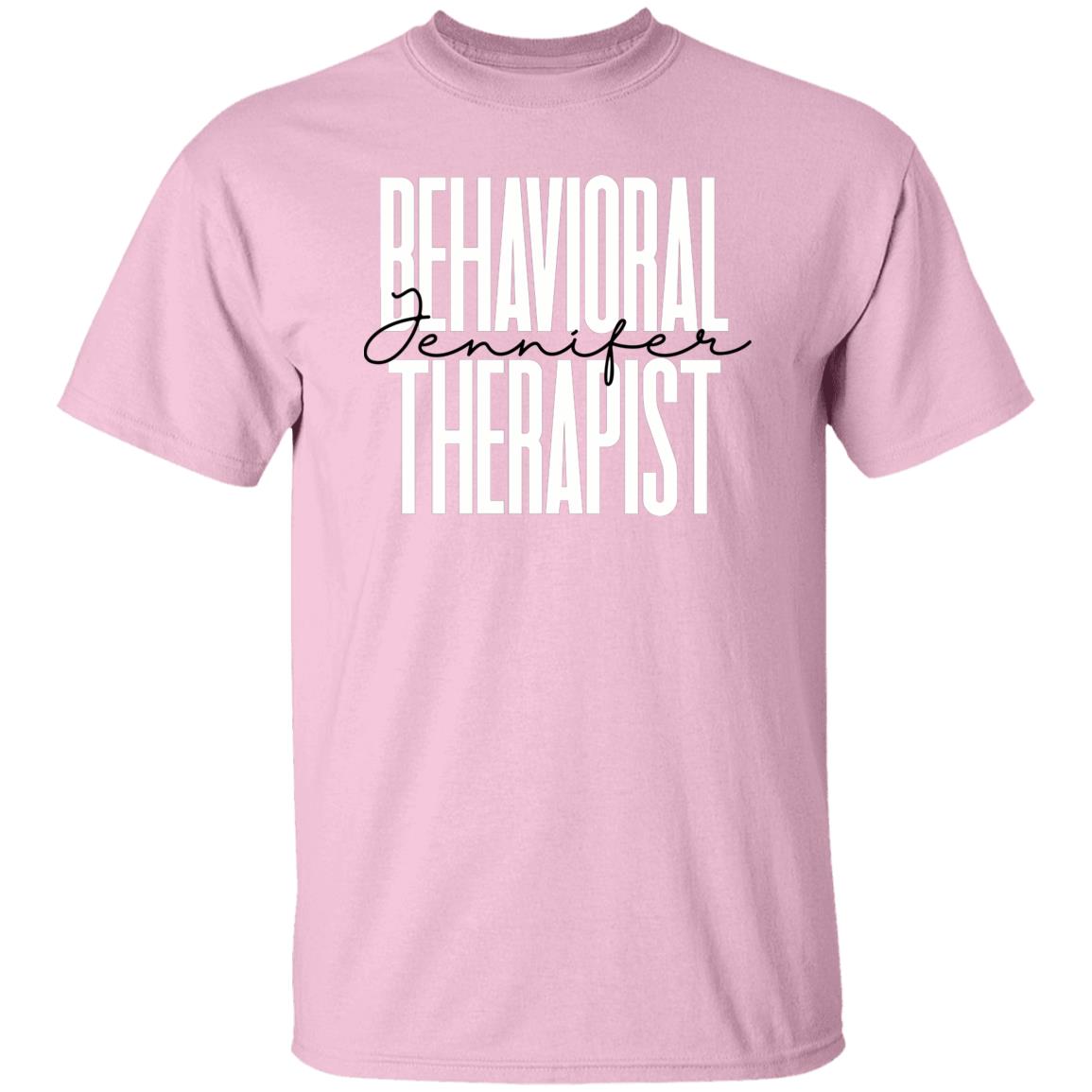 Personalized Behavioral Therapist Unisex T-shirt Custom name specialist Sand Blue Pink-Family-Gift-Planet