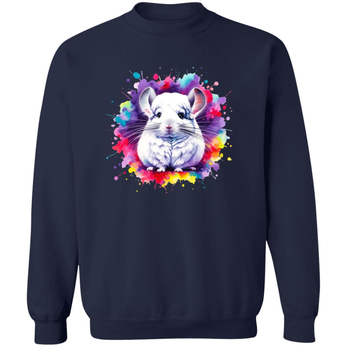 Chinchilla mama Color Splash Unisex Sweatshirt Black Navy Dark Heather-Family-Gift-Planet