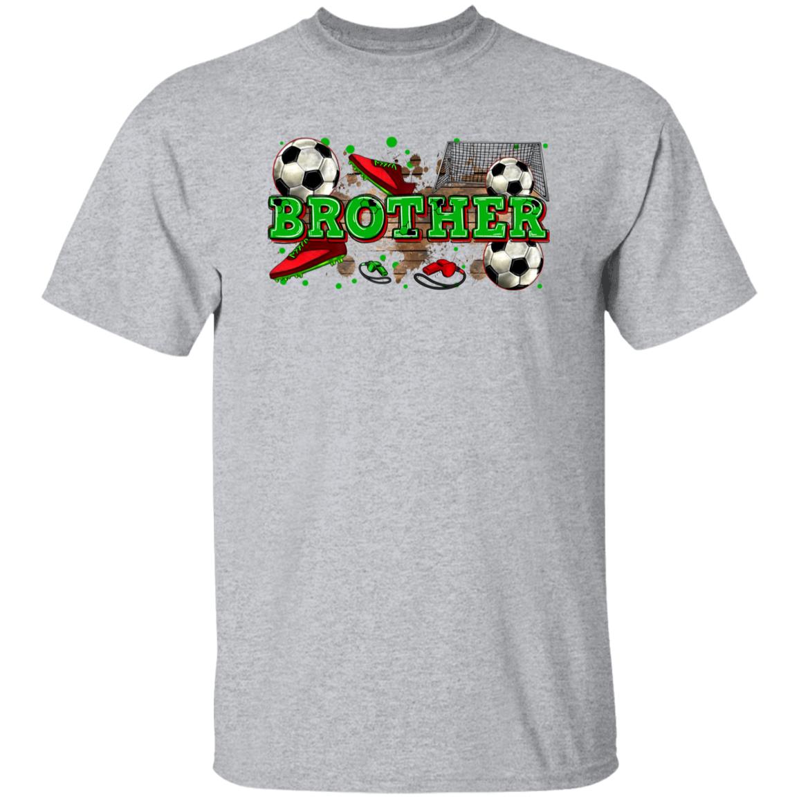 Soccer T-Shirt Soccer player brother cheer team Unisex tee White Sand Sport Grey-Sport Grey-Family-Gift-Planet