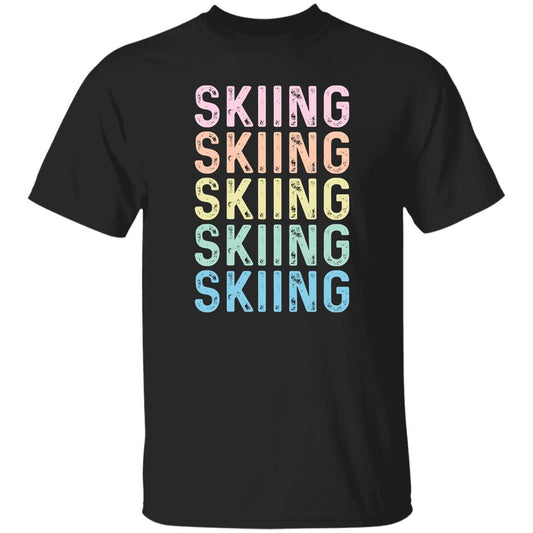 Skiing Unisex Shirt, ski lover tee Black S-2XL-Black-Family-Gift-Planet